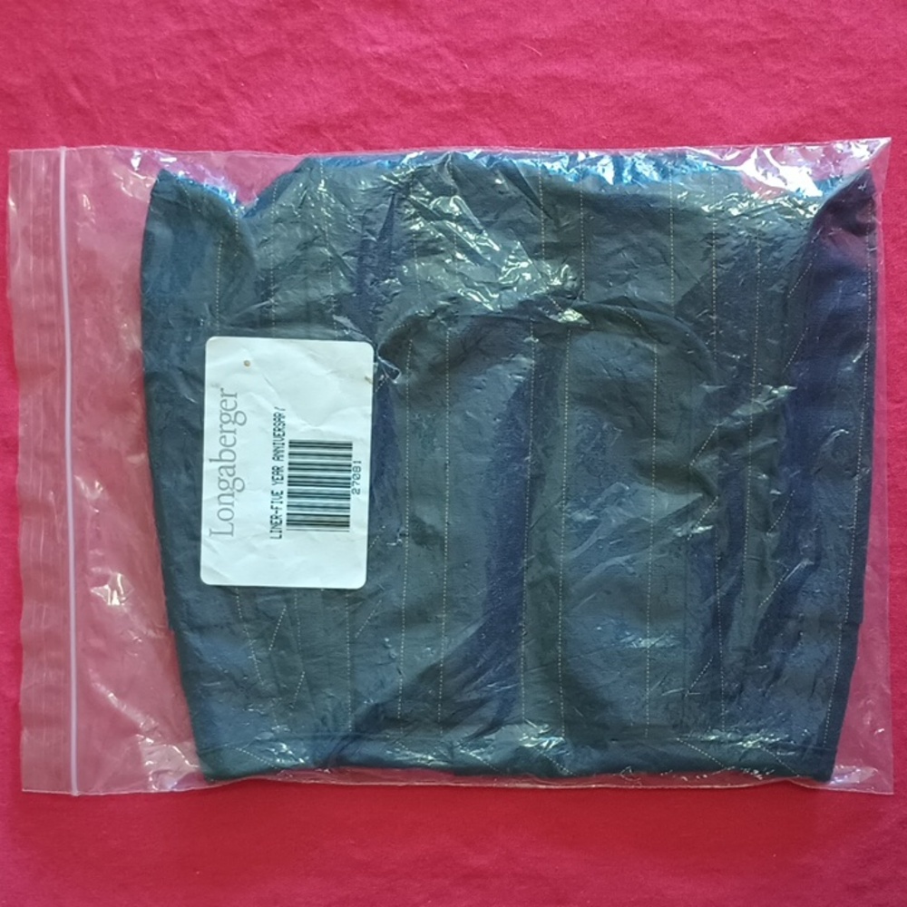 Longaberger Collectors Club 5 Year Anniversary Basket Liner Navy Green NWT